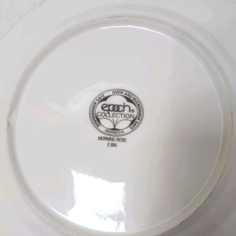 Epoch MORNING ROSE Dinner Plate Floral Roses Green trim Replacement Grannycore - Picture 6 of 16